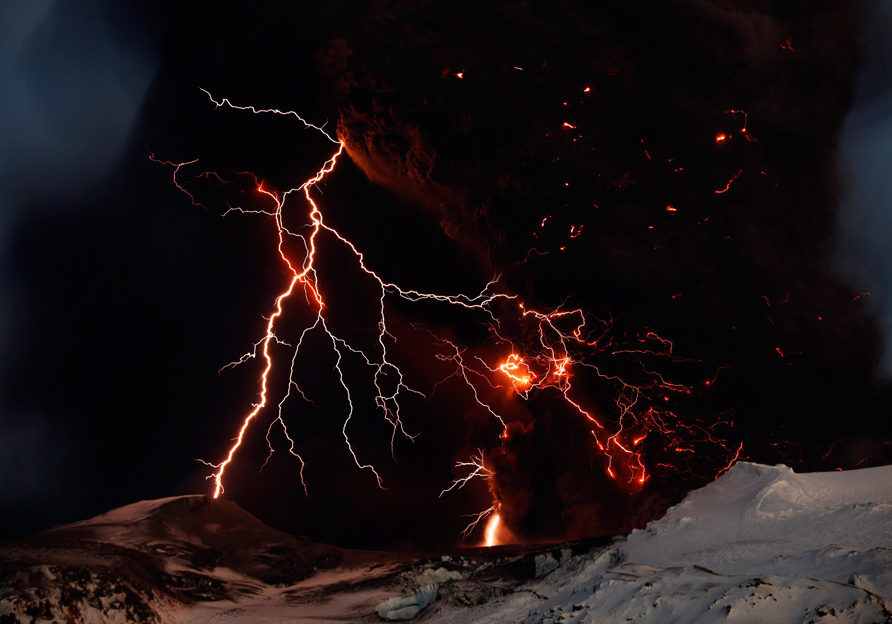 Lightning Iceland Volcano